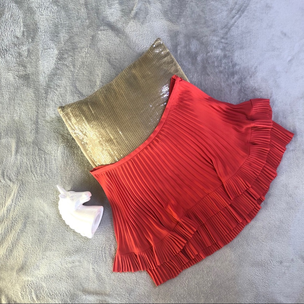 Banana Republic ruffle coral skirt